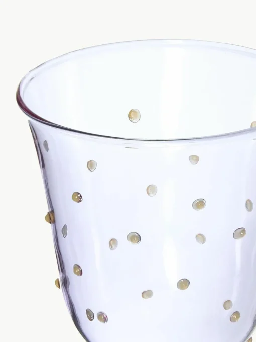 Handgefertigte Wassergläser Dot aus Borosilikatglas, 2 Stück
