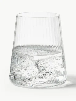 Handgefertigte Wassergläser Cami mit Rillenstruktur, 4 Stück
