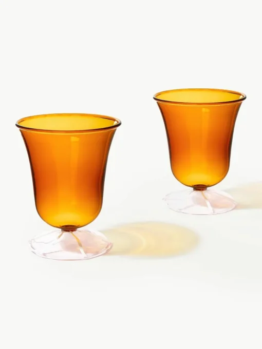 Handgefertigte Wassergläser Eve aus Borosilikatglas, 2 Stück