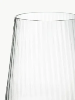 Handgefertigte Wassergläser Cami mit Rillenstruktur, 4 Stück