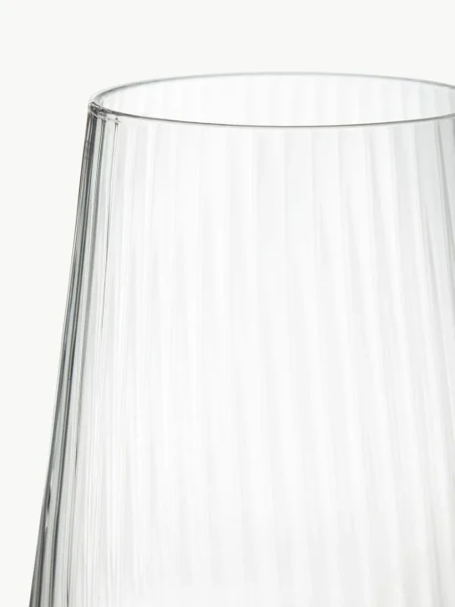 Handgefertigte Wassergläser Cami mit Rillenstruktur, 4 Stück