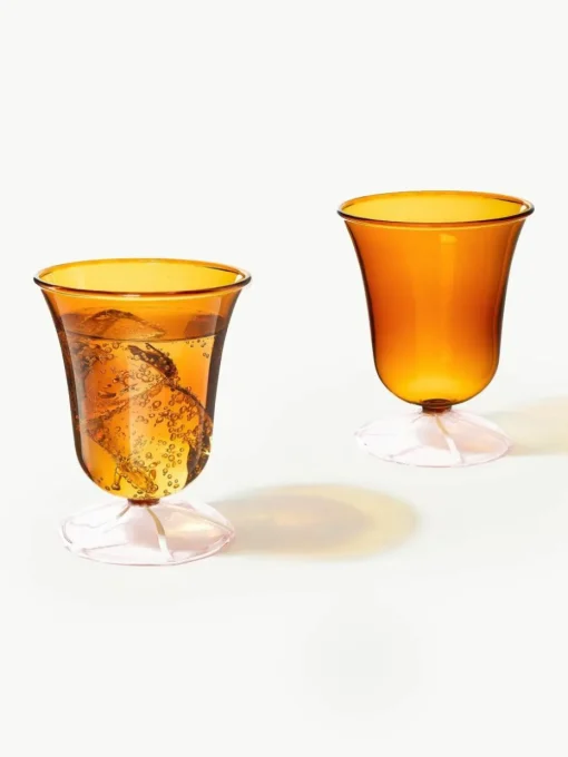 Handgefertigte Wassergläser Eve aus Borosilikatglas, 2 Stück