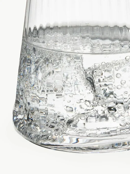 Handgefertigte Wassergläser Cami mit Rillenstruktur, 4 Stück