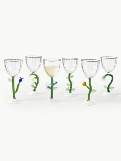 Handgefertigte Weingläser Botanica, 6er-Set