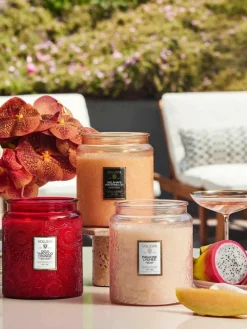 Handgefertigte Zweidocht-Duftkerze Japonica Collection (Goji-Beere, Mango & Tarocco Orange)