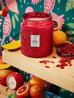 Handgefertigte Zweidocht-Duftkerze Japonica Collection (Goji-Beere, Mango & Tarocco Orange)
