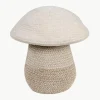 Handgefertigter Aufbewahrungskorb Mushroom mit Deckel, H 27 cm
