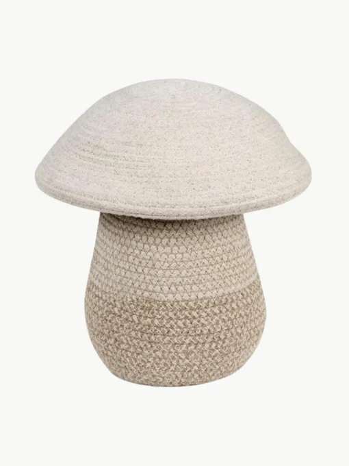 Handgefertigter Aufbewahrungskorb Mushroom mit Deckel, H 27 cm