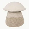 Handgefertigter Aufbewahrungskorb Mushroom mit Deckel, H 38 cm