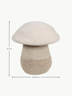 Handgefertigter Aufbewahrungskorb Mushroom mit Deckel, H 27 cm