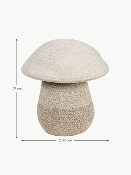 Handgefertigter Aufbewahrungskorb Mushroom mit Deckel, H 27 cm