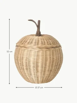 Handgefertigter Aufbewahrungskorb Apple aus Rattan