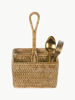 Handgefertigter Besteckhalter Güle aus Rattan