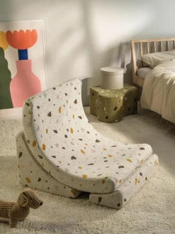 Handgefertigter Bouclé-Kindersessel Moon