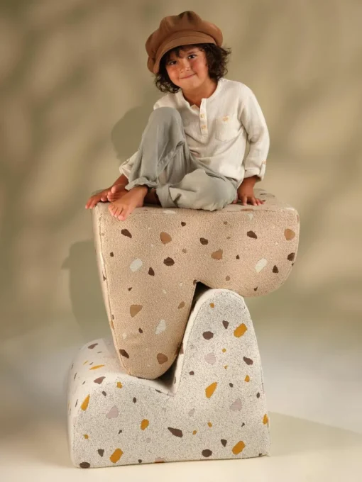 Handgefertigter Bouclé-Kindersessel Cloud