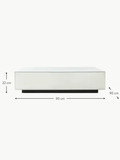 Handgefertigter Couchtisch Mirror aus Spiegelglas, B 90 cm