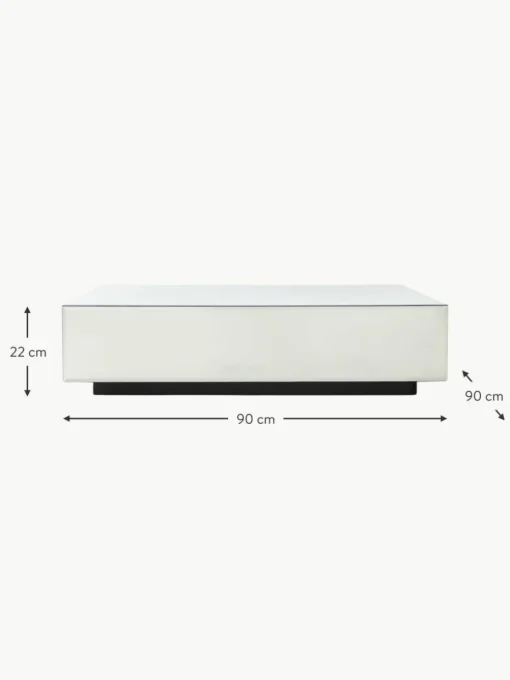 Handgefertigter Couchtisch Mirror aus Spiegelglas, B 90 cm