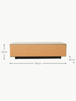 Handgefertigter Couchtisch Mirror aus Spiegelglas, B 90 cm