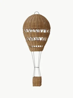 Handgefertigter Deko-Heißluftballon Huggi aus Rattan