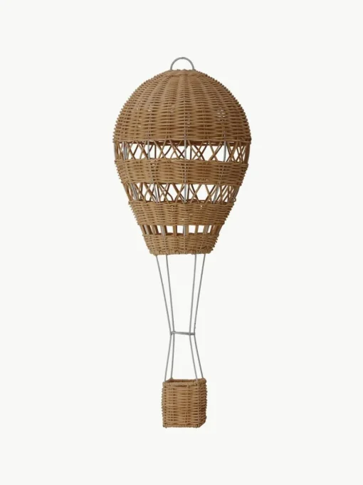 Handgefertigter Deko-Heißluftballon Huggi aus Rattan