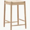 Handgefertigter Hocker Eton aus Eichenholz