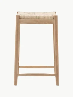 Handgefertigter Hocker Eton aus Eichenholz