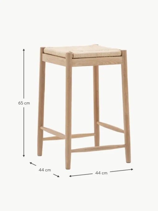 Handgefertigter Hocker Eton aus Eichenholz