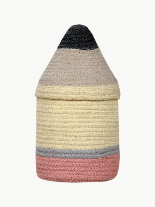Handgefertigter Kinder-Aufbewahrungskorb Pencil, H 30 cm