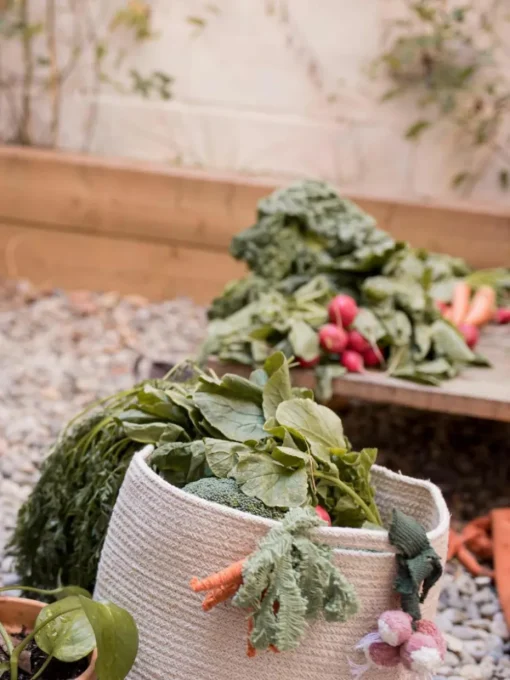 Handgefertigter Kinder-Aufbewahrungskorb Veggies
