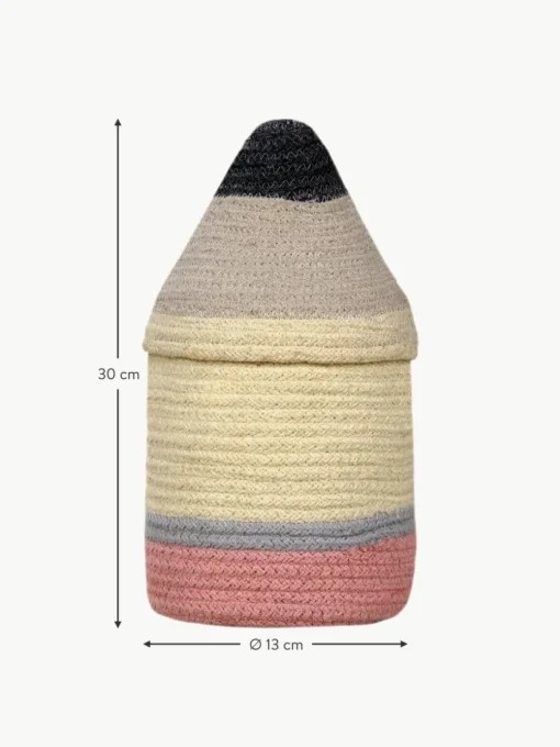 Handgefertigter Kinder-Aufbewahrungskorb Pencil, H 30 cm