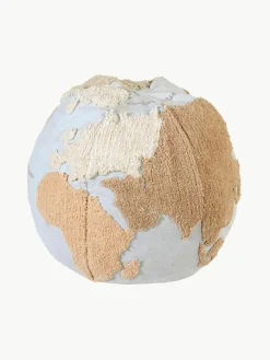 Handgefertigter Kinder-Pouf World Map