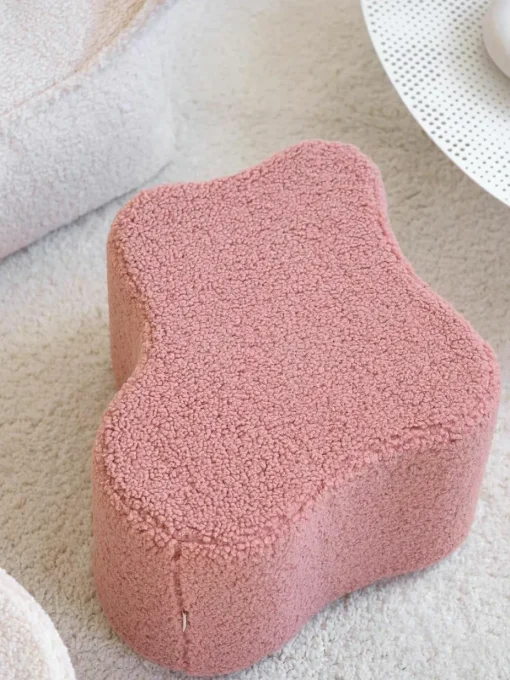 Handgefertigter Kinder-Pouf Cloud aus Teddy