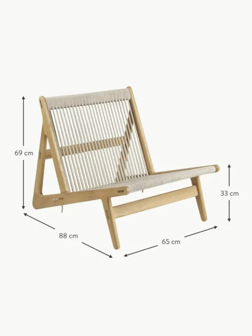 Handgefertigter Loungesessel MR01 Initial aus Eichenholz mit Sitzkissen