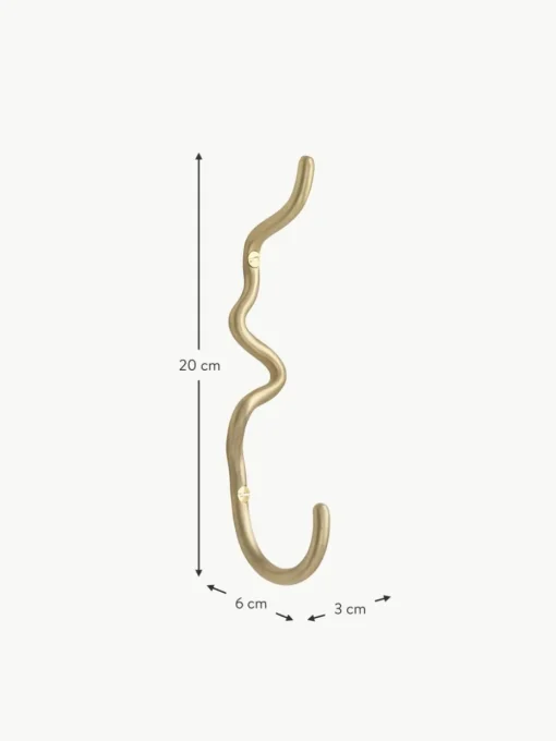 Handgefertigter Messing-Wandhaken Curvature