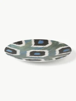Handgefertigter Porzellan-Platzteller Ikat