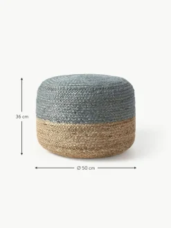 Handgefertigter Pouf Bono aus Jute