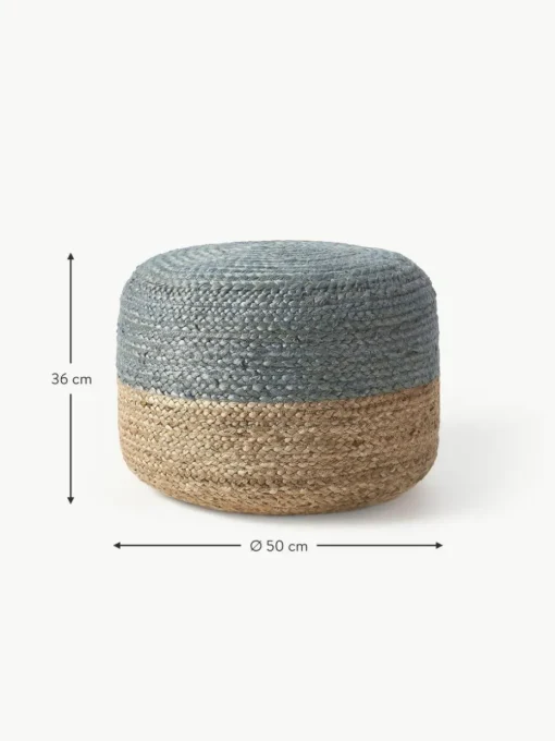 Handgefertigter Pouf Bono aus Jute