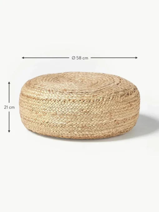 Handgefertigter Pouf Bono aus Jute