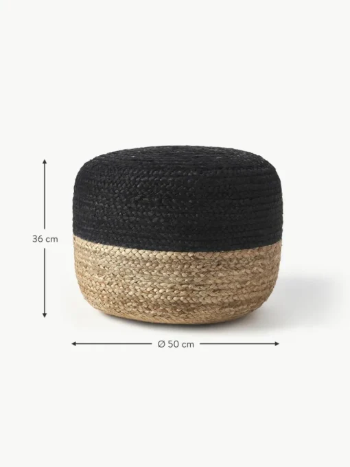 Handgefertigter Pouf Bono aus Jute