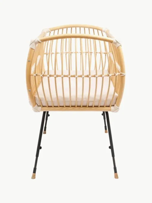 Handgefertigtes Beistell-Babybett Martha aus Rattan, höhenverstellbar