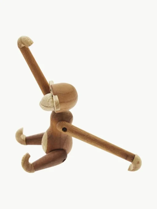 Handgefertigtes Deko-Objekt Monkey aus Teakholz, H 10 cm