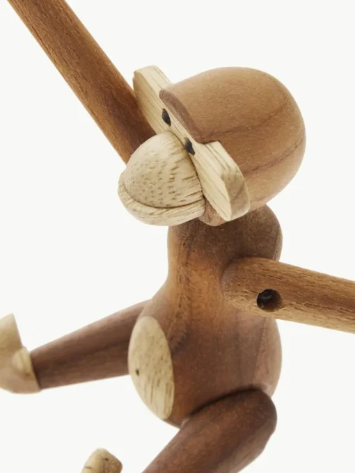 Handgefertigtes Deko-Objekt Monkey aus Teakholz, H 10 cm