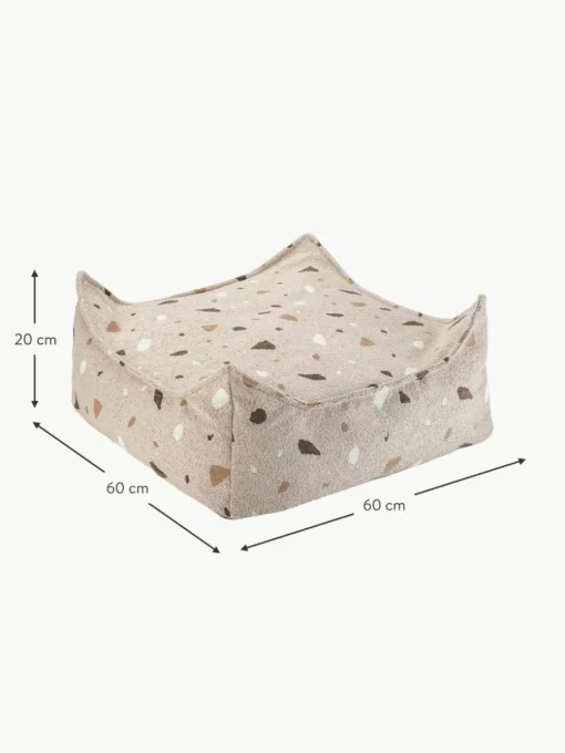 Handgefertigtes Kinder-Bodenkissen Sugar aus Bouclé