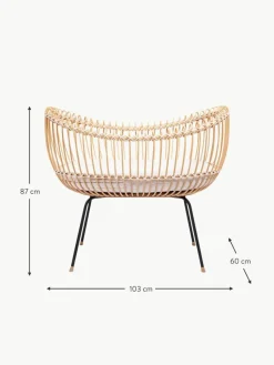 Handgefertigtes Stubenbett Lola aus Rattan