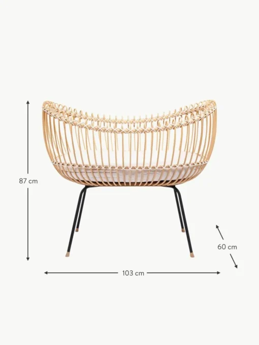 Handgefertigtes Stubenbett Lola aus Rattan