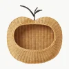 Handgefertigtes Wandregal Apple aus Rattan