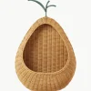 Handgefertigtes Wandregal Pear aus Rattan