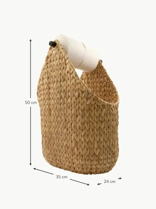 Handgeflochtener Aufbewahrungskorb Pape mit Toilettenpapierhalter