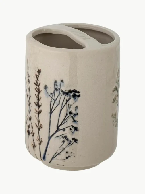 Handgemachte Bad-Accessoire Bea mit Gräser-Motiv, 2er-Set