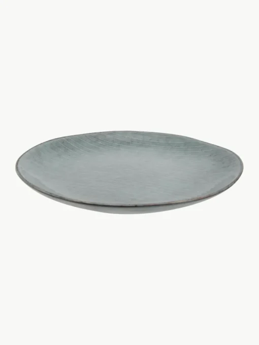 Handgemachte Frühstücksteller Nordic Sea, 4 Stück